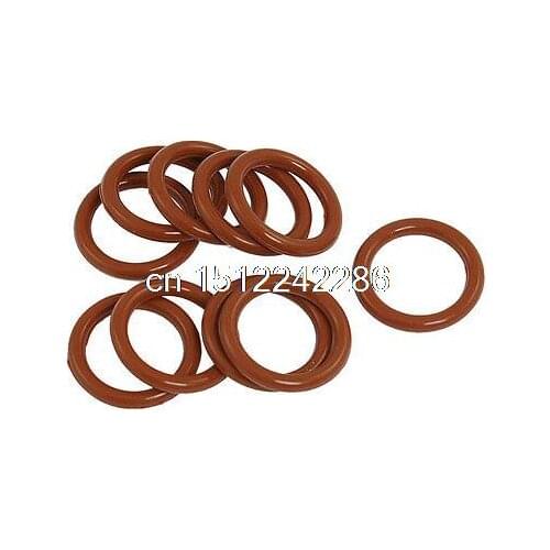 10 Pcs 26mm x 19mm x 3.5mm Red Silicone O Ring Shaft Seals
