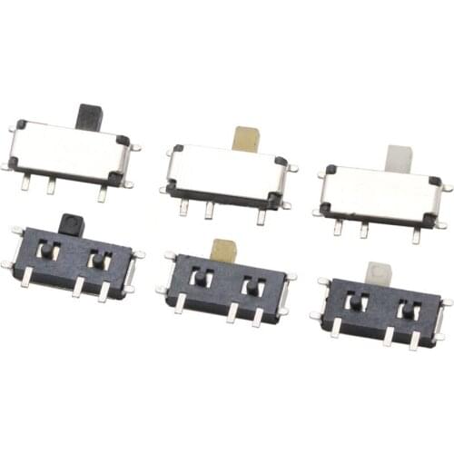 10pcs Mini seven foot side slide toggle switch beige Black White Handle MSKT-12C01-7P