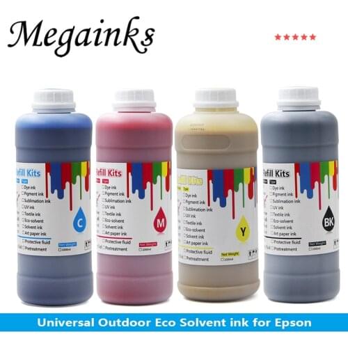 4color DX5 DX7 XP600 TX800 1000ML Outdoor eco Solvent Ink for Epson DX5 DX7 XP600 TX800 printhead oily piezoelectric head