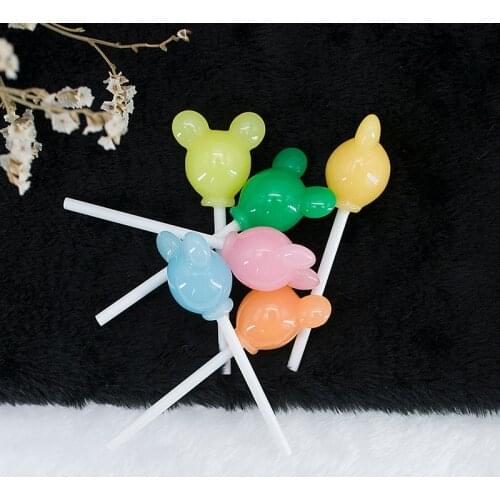 60pcs/lot Wholesale Lollipop fake food Cute Cartoon Candy DIY Resin Cabochon Homemade Girl Friendship Gift Earring Charms