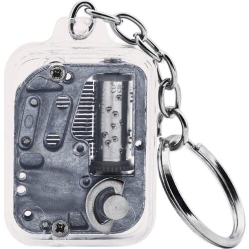 1PC Acrylic Music Box With Keychain Unique Small Music Box Portable Mini Music Box New