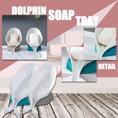Automatic Dripping Soap Dishes Tray Dolphin Soap Tray Non-porous Soap Tray Bathroom Gadgets Holder Portable Soap Accessories