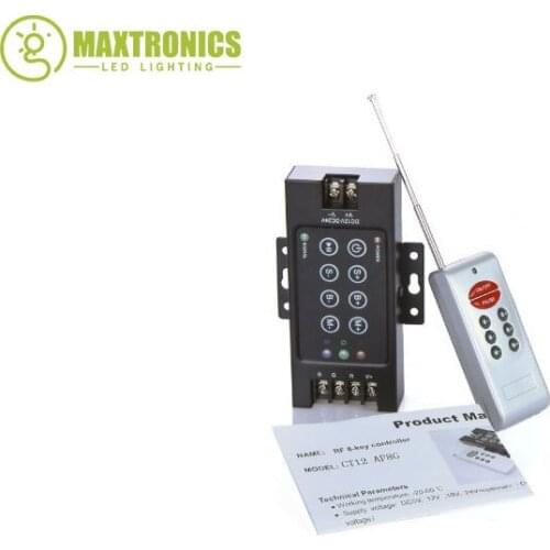 Wireless remote rgb 8 KEYS DC12V 24V 30A 360W 720W RF led Controller control led strip Free shipping