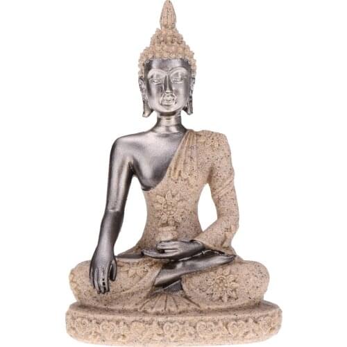 Decorative Seated The Monk Buddha Figurine Sandstone Finished 3inch Tall Meditation Buddha Figurine Fengshui Decor