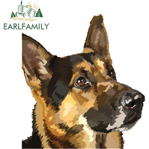 EARLFAMILY 13cm x 11.8cm Funny Car Stickers German Shepard Police K9 Dog Graphics Trunk Laptop Window Decals Vinyl Car Wrap