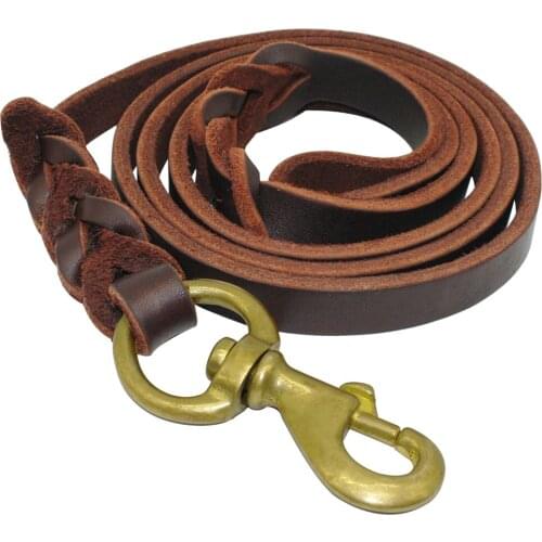 Pet Leather Leash Rope Braided Waterproof Dog Traction Rope Walking Training Lead for German Shepherd Rope Traction Pet Supplies