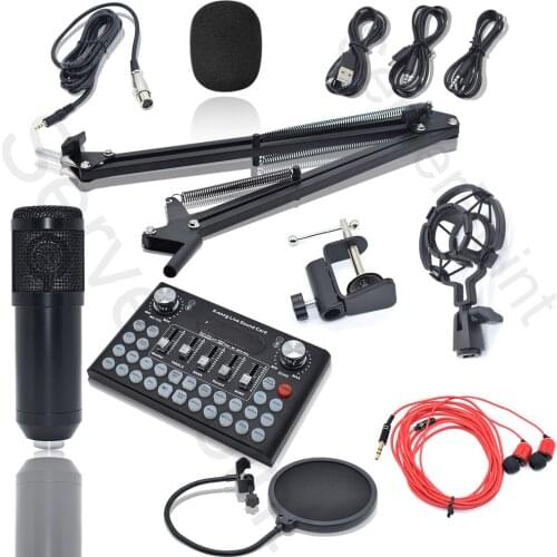 Genuine BM-800 Professional Microphone Set With Shock Mount Sound card set Broadcasting Mic For Computer