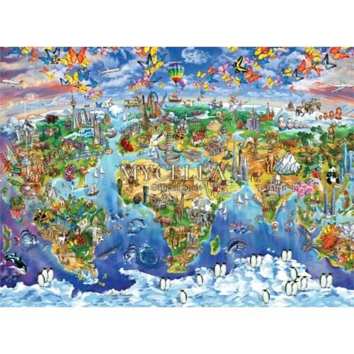 Cartoon 5d Diy Diamond Painting World Maps butterfly Cross Stitch Diamond Embroidery Mosaic Wall Stickers Home Decor Posters