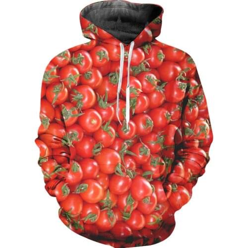 Men Realistic Red Tomato 3D print Hoodies Hooded Sweatshirts Autumn Unisex Hip hop Street Hooded