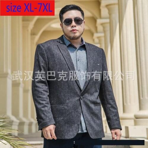 New Fashion Super Large Mens Suit Jacket Spring Autumn Single Breasted Casual Men Blazer Plus Size XL 2XL 3XL 4XL 5XL 6XL 7XL