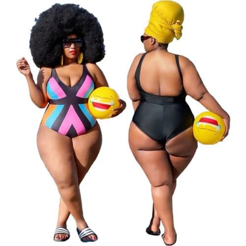 Wholesale Plus Size Swimsuit Women Bikinis Jumpsuit Sexy Stretch Print Bathing Suit Beach Wear Summer Bodysuit Dropshipping 2021
