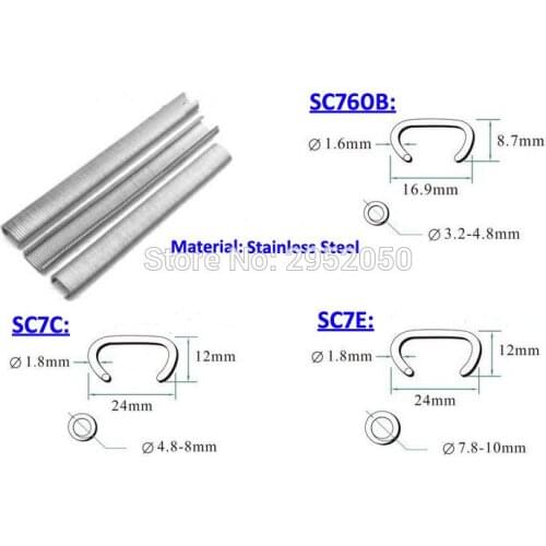 Stainless Steel Pneumatic C ring nail Hog ring nail for SC7E SC7C SC760B Air gun free shipp by DHL
