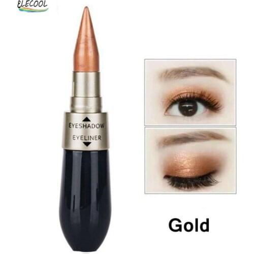 ELECOOL 2 In 1 Eye Liner Pencil Eye Shadow Long-lasting Waterproof Quick-dry Pencil Highlighter Shimmer Pigment Makeup Cosmetics