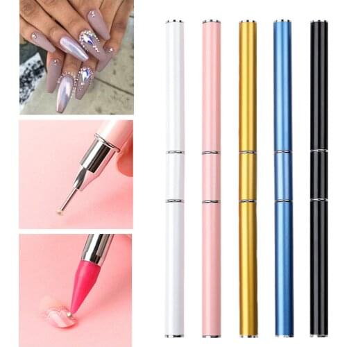 Professional Diamond Point Drill Pen DIY Dual-ended Stainless Steel Wax Pencil Nail Picking Tool Rhinestone Picker