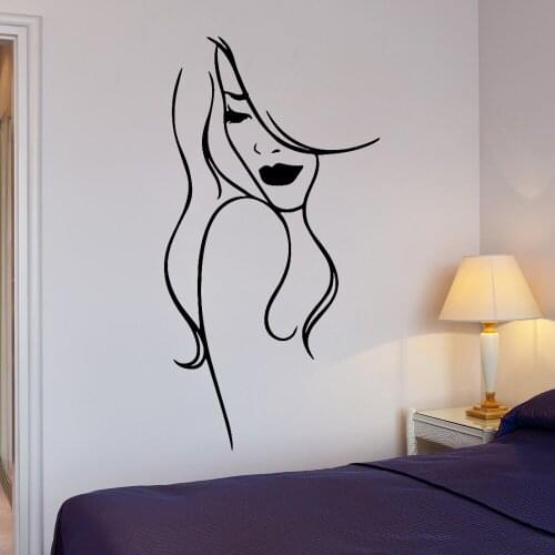 Sexy Woman Self Adhesive Vinyl Waterproof Wall Art Decal For Home Decor Living Room Bedroom Removable Salon Decorate J35