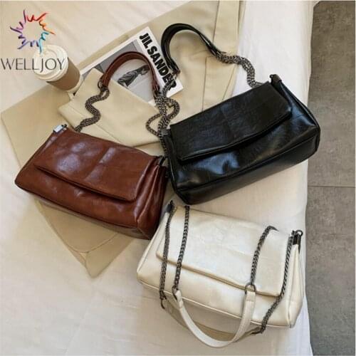 Folding thick chain Crossbody Bag For Women 2021 Fashion Sac A Main Female Shoulder Bag Female Handbags And Purses With Handle