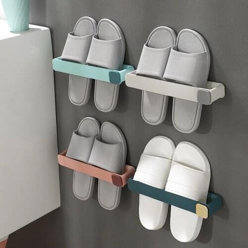 Bathroom slippers racks, perforated wall-mounted shoe racks, multi-layer space-saving storage towel racks, kitchen racks