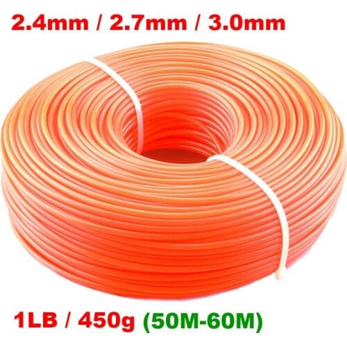 2.4mm/2.7mm/3mm 450g Grass Trimmer Line Strimmer Brushcutter Trimmer Nylon Rope Cord Line Long Round/Square Roll Grass Rope Line