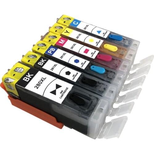 Refill PGI 280 refillable ink cartridge permanent chip For canon TS702/TR7520/TR8520/TS6120/TS6220/TS9520/ 9521C printer