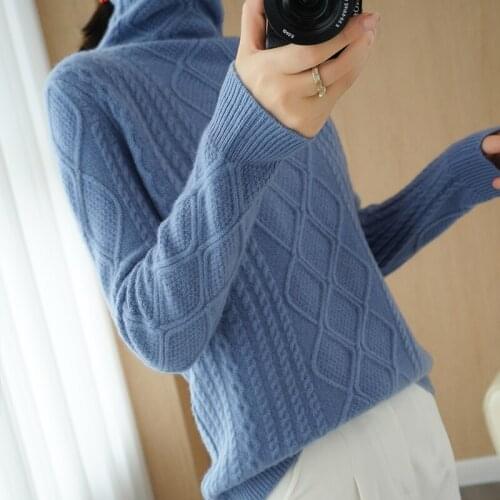 Adishree 2021 woman winter 100% Cashmere sweaters autumn knitted Pullovers High Quality Warm Female thickening Turtleneck