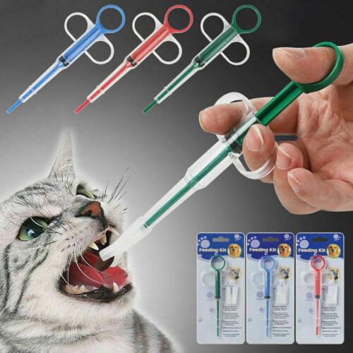 1pcs Pet Puppy Dog Feeder Leak-proof Dog Cat Medicine Dispenser Pills Capsule Tablet Pusher Feeding Injection Needle Kit
