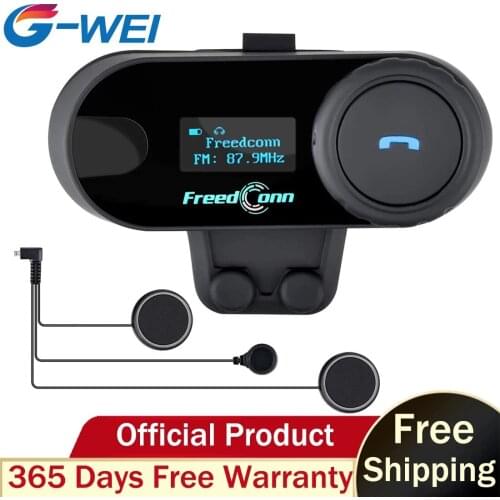 2PCS FreedConn TCOM-SC Bluetooth Headset Motorcycle Helmet Intercom Handfree Interphone Speakers Intercom System with LCD FM