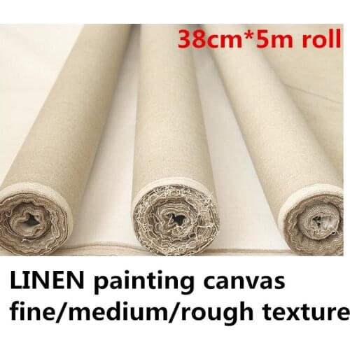 38cm *5m good quality hand painted painting canvas roll with medium texture