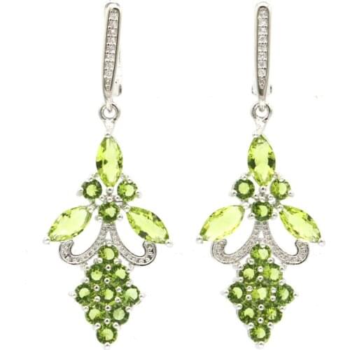 43x26mm 2020 SheCrown Romantic Violet Tanzanite White CZ Gift For Girls Silver Earrings