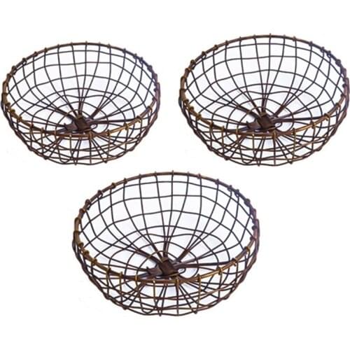 68UE Fruit Basket For Kitchen Countertop Metal Vegetable Storage Bowl Metal Mesh Wire Chicken Egg Holder