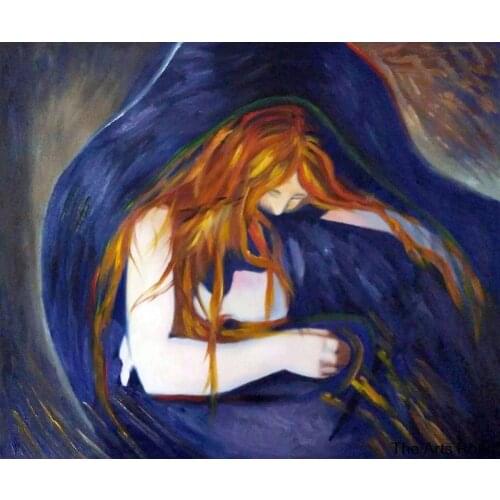 Abstract Canvas Painting Vampire, 1895 Edvard Munch Home Decor Oil Painting Portrait Oil Handmade 100