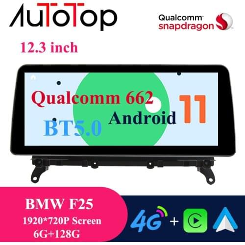AUTOTOP Android 11 12.3" 1920*720P Screen Car Radio 6G+128G Car Video for X3 F25 X4 F26 CIC/NBT 2011-2017 Vehicle GPS Carplay BT
