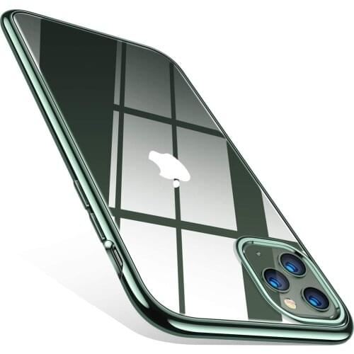For iPhone 12 Pro Max 2020 Case,WEFOR Ultra Slim Thin Clear Soft Premium Flexible Chrome Bumper Transparent TPU Back Plate Cover