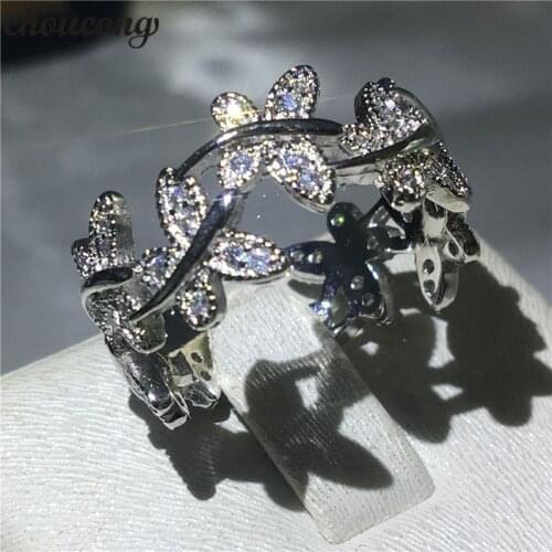 Choucong Classic Butterfly Ring 5A Zircon Cz 925 Sterling Silver Engagement Wedding Band Rings for women men Finger Jewelry