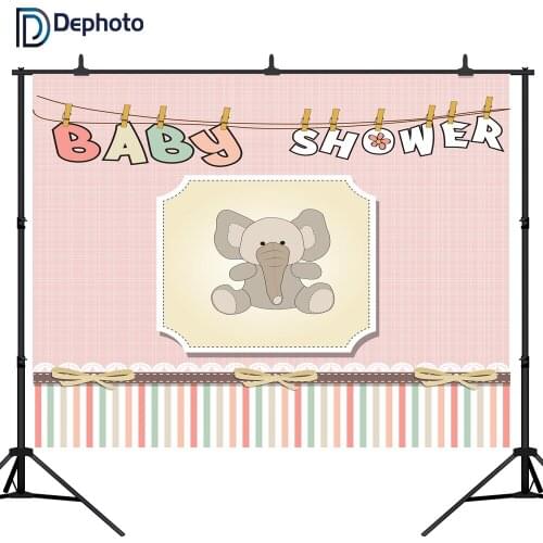 DePhoto backdrop for photographic studio stripes bowknot baby shower girl elephant photo background original design photocall