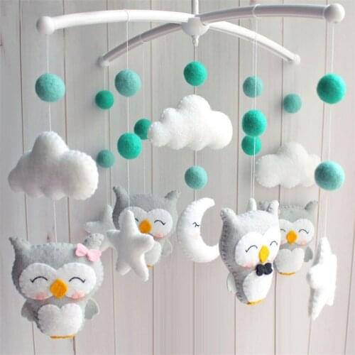 Baby Crib Holder Rattles Bracket Set Clockwork Music Box For Kids Handmade DIY Bed Bell Material Package Baby Toys 0-12 Months