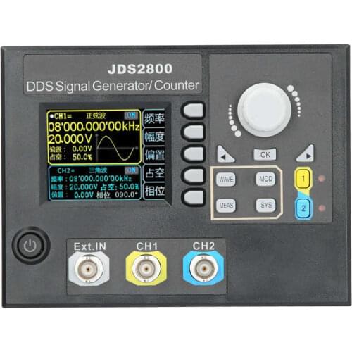 JDS2800-60MHz Function Signal Generator 2.4in LCD DDS Dual Channel Signal Source AC100-240V