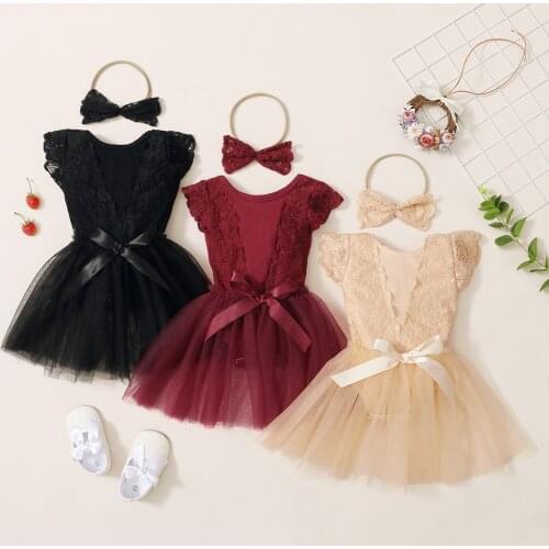 FOCUSNORM 0-18M Summer Baby Girls Clothes Sets 3pcs Lace Floral Ruffles Sleeve Romper Tops Tutu Skirts Headband