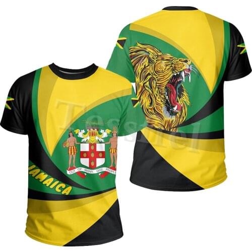 Tessffel Jamaica Lion Emblem Summer New Fashion 3D Print Tops Tee Tshirt Men Women Short Sleeve T shirt Streetwear Style-5