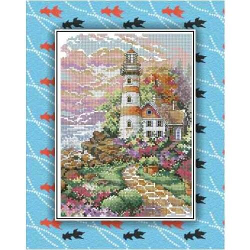 Xiangyuanwus shop lovely counted cross stitch kit Beacon at Daybreak Scenic Lighthouse Light House dim 06883 6883