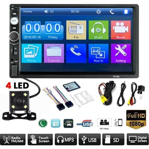 Mayitr 1pc 7Inch HD Capacitive Screen Car MP5 Player Portable bluetooth Stereo Radio Video Players With Rear View Camera