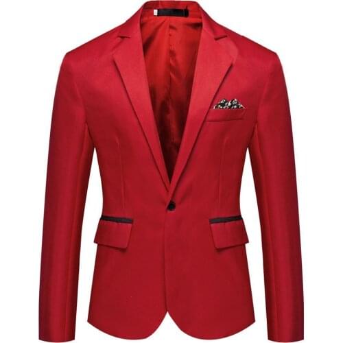 Men Blazer Fashion One Button Lapel Casual Men Blazer Long Sleeve Decorative Pocket Suit Coat Workwear Pocket Business Blazer