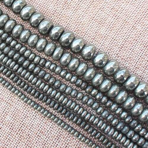 Natural Pyrite Rondelle Beads 15inch per strands ,BeadsFor DIY Jewelry Making !We provide mixed wholesale for all items