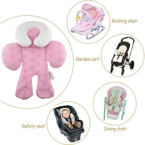 2017 Baby Stroller Cushion car seat accessories Head Body Support Carriage thermal Pad Mat Dual Sided Use Safety Rattle