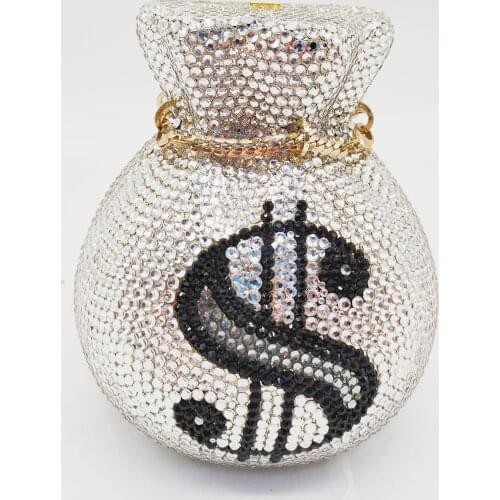 Fashion Novelty Dollar Designer Handbags Women Party Purse Money Bags Ladies Wedding Evening Bag For Diamond Clutches