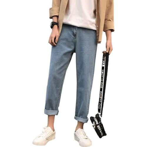 Wholesale 2020 Mens jeans brand loose straight wide leg Hong Kong style light streetwear casual pants male Korean cowboy jeans