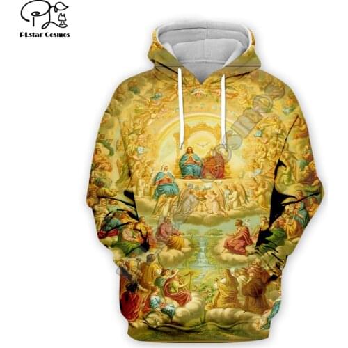 PLstar Cosmos Montage Christian Catholic God Jesus Retro Pullover NewFashion Tracksuit 3DPrint Men/Women Casual Funny Hoodies C4