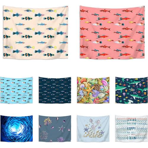Ocean Starfish Sea Fish Tapestry Wall Hanging Customized Bedspread Bedsheets Dorm Cover Home Wall Art Room Rug GT126