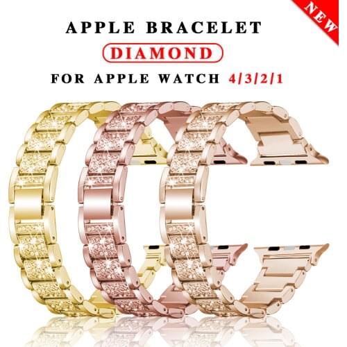 Women Strap For Apple Watch Band 40mm 44mm 38mm 42mm Diamond Stainless Steel Bracelet Accessories For iWatch Series 6 SE 5 4 3 2
