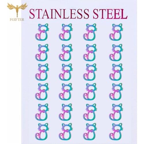 Lovely Animal Earrings Set Cat Stud Earrings Stainless Steel Hollow Design Simple Fashion Jewelry Girl Gift