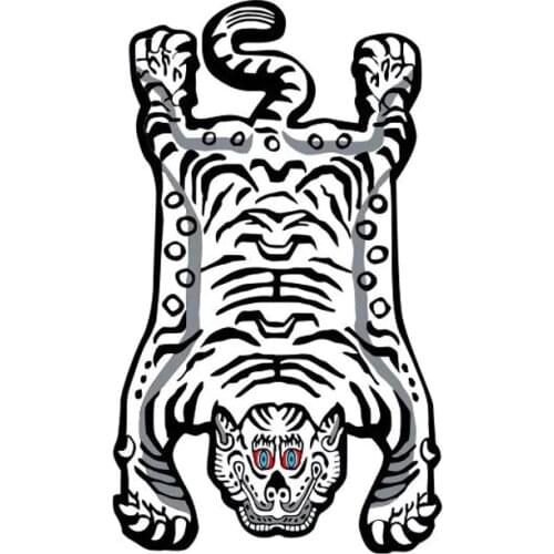 Tiger Skin Pattern rug Home Living Room Animal shape Handmade Wool cartoon large Carpet Bedside Mat Antiskid Doormat bath rug